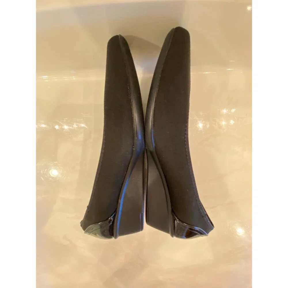 AK Anne Klein iflex Malani Black Womens Slip-on Wedge Heel Memory Foam Size‎ 8.5